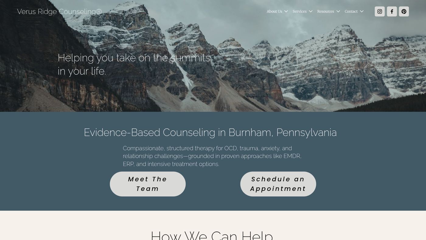 Verus Ridge Counseling website screenshot